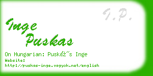 inge puskas business card